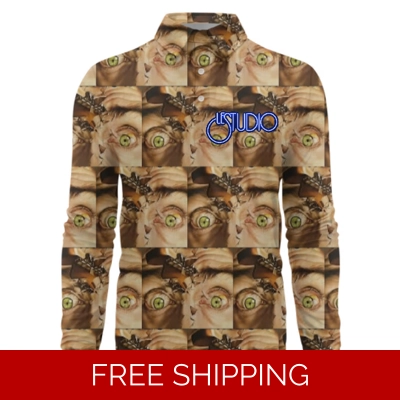 Le Studio Straight Between the Eyes Custom 3D Long-Sleeved Polo Shirt